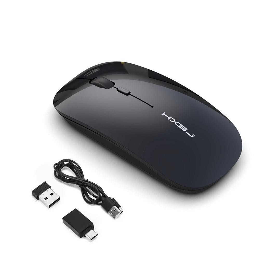 Rechargeable Silent Wireless Mouse, 2.4GHz with USB Receiver