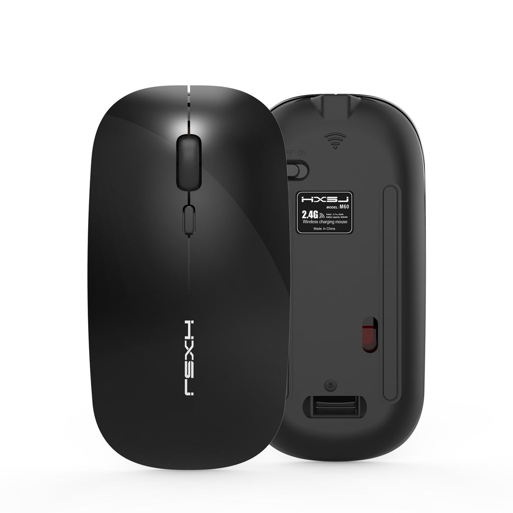 Rechargeable Silent Wireless Mouse, 2.4GHz with USB Receiver