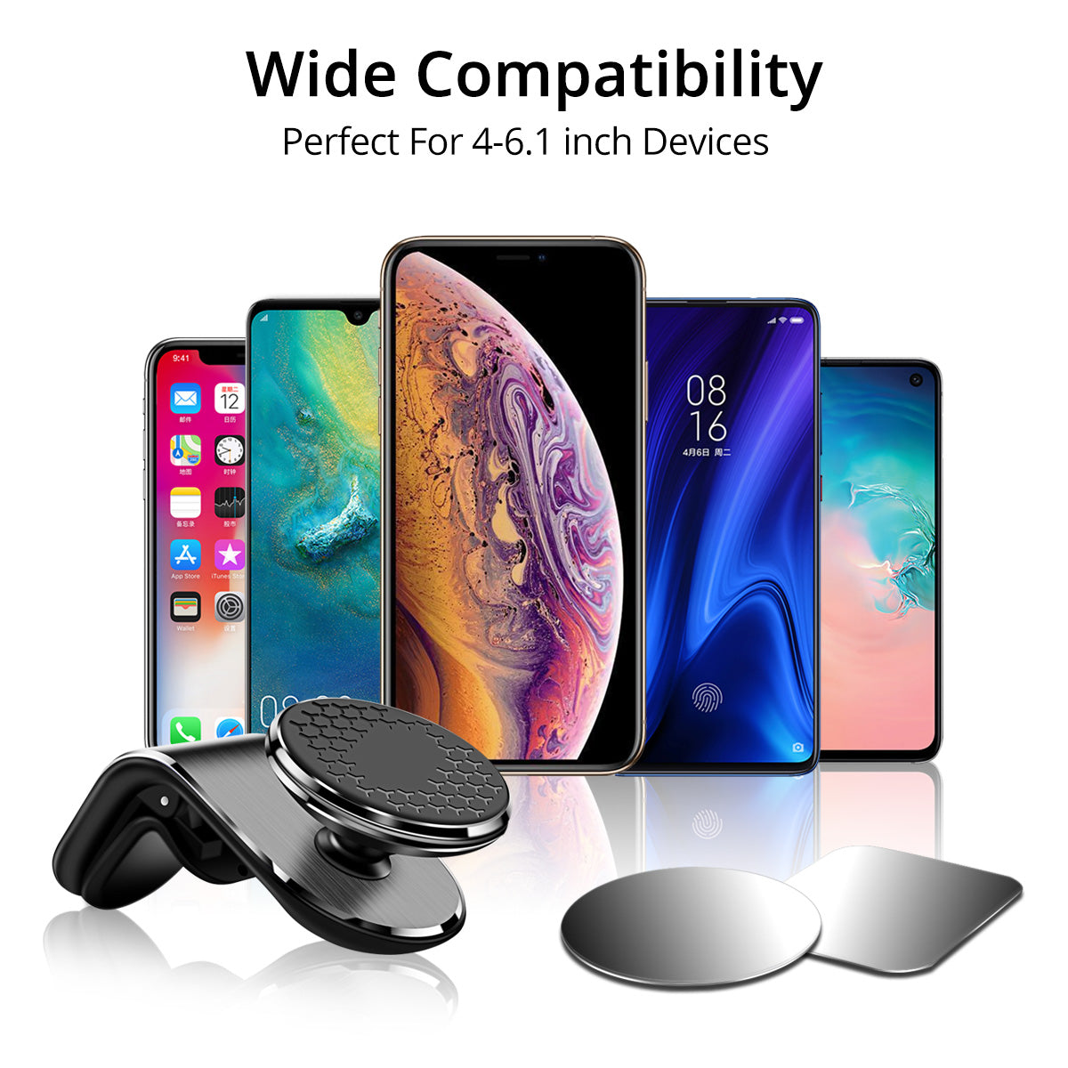 Magnetic Car Phone Mount, Air Vent Holder with 360° Rotation