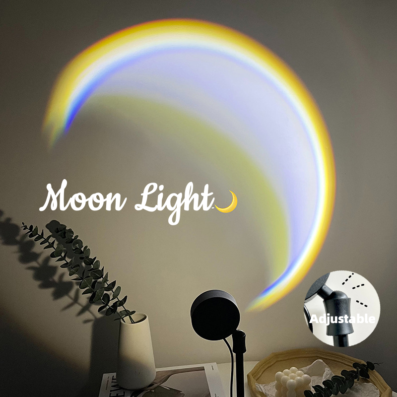 USB Moon Projection Lamp, Sunset-Glow Mood Light