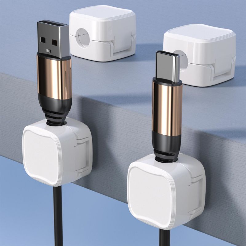 Magnetic Cable Clips, 6-Pack Desk Cable Organizer