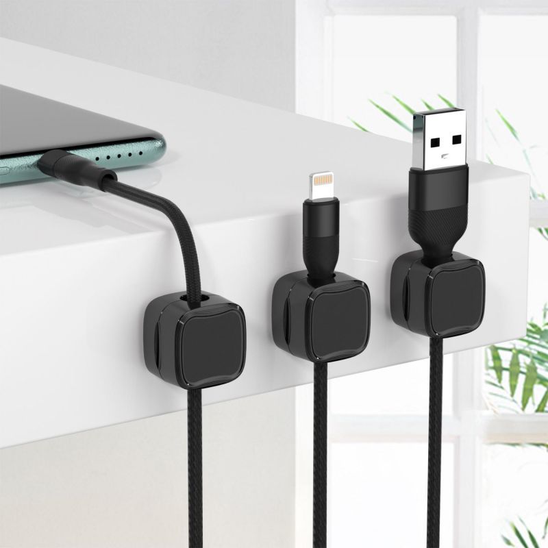 Magnetic Cable Clips, 6-Pack Desk Cable Organizer